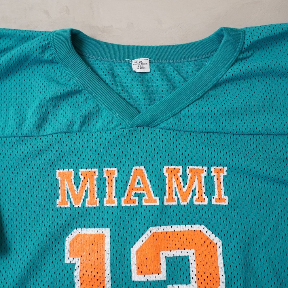 Vintage Miami 13 Mesh Jersey 2X Mens 90s Teal Football Gameday Esprit by Campus - Picture 3 of 8